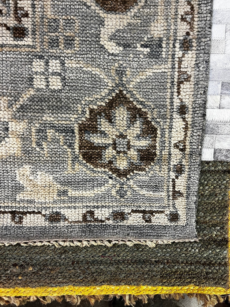 Sigrid Thornton 8X10 Hand-Knotted Oushak Rug Grey and Ivory | Banana Manor Rug Factory Outlet