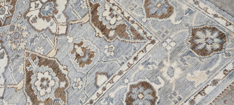 Sigrid Thornton Hand-Knotted Oushak Rug Grey and Ivory 8X10 | Banana Manor Rug Company