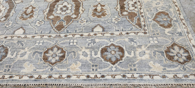 Sigrid Thornton Hand-Knotted Oushak Rug Grey and Ivory 8X10 | Banana Manor Rug Company