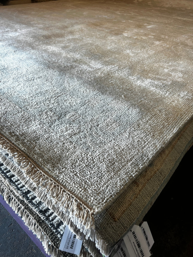 Silver Spice O'Hara 10x13.9 Hand-Knotted Oushak Rug Aqua Silver O'Hara | Banana Manor Rug Factory Outlet