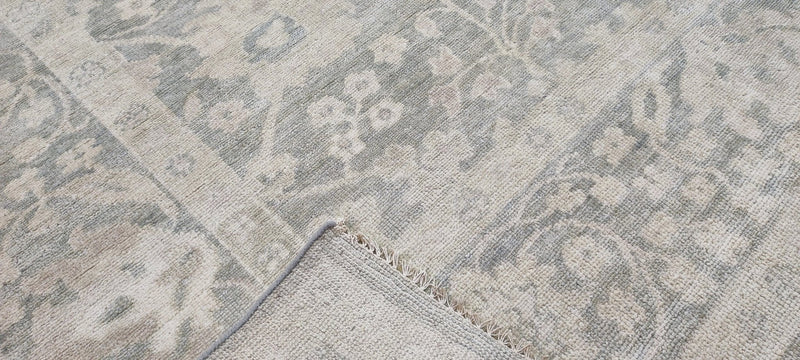 Silver Spice O'Hara Hand-Knotted Oushak Rug Aqua and Silver O'Hara 9x12 | Banana Manor Rug Company