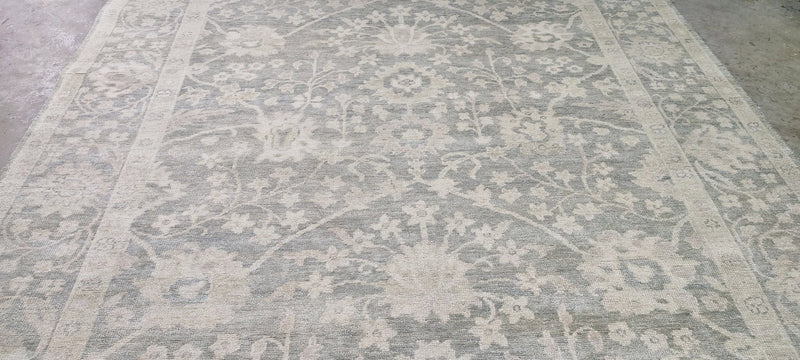 Silver Spice O'Hara Hand-Knotted Oushak Rug Aqua and Silver O'Hara 9x12 | Banana Manor Rug Company