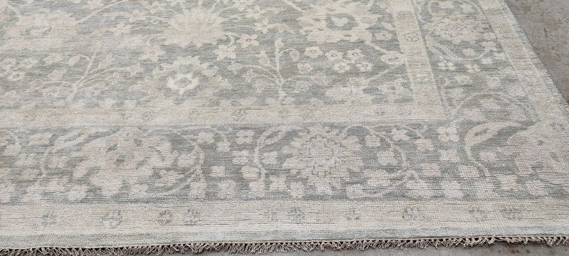 Silver Spice O'Hara Hand-Knotted Oushak Rug Aqua and Silver O'Hara 9x12 | Banana Manor Rug Company