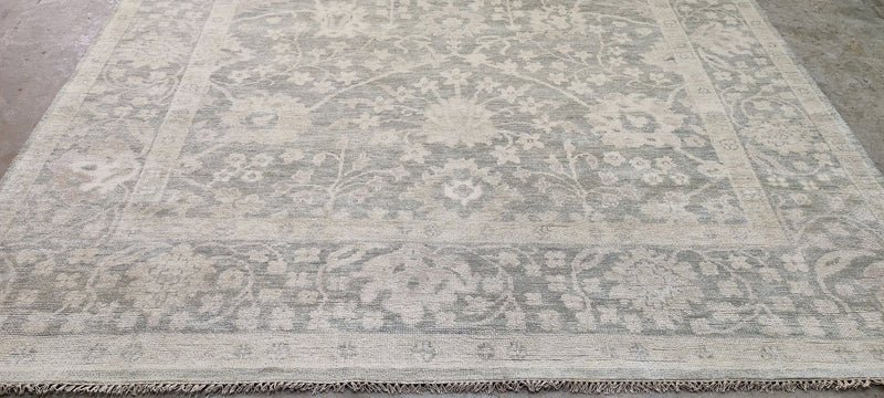 Silver Spice O'Hara Hand-Knotted Oushak Rug Aqua and Silver O'Hara 9x12 | Banana Manor Rug Company