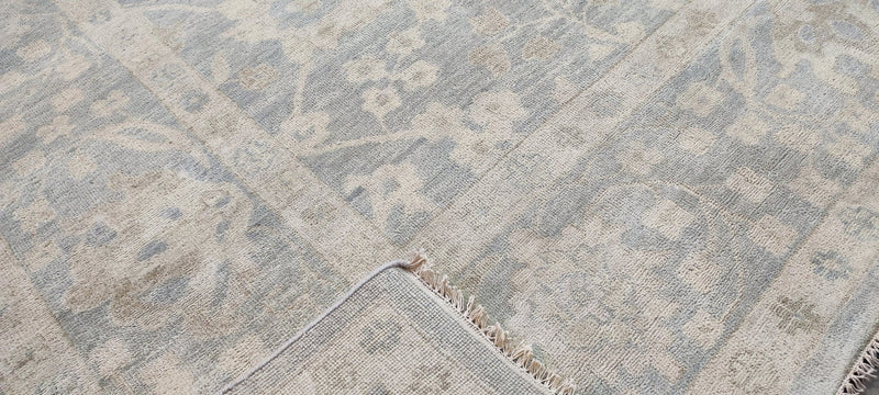 Silver Spice O'Hara Hand-Knotted Oushak Rug Aqua Silver O'Hara 9x12 | Banana Manor Rug Company