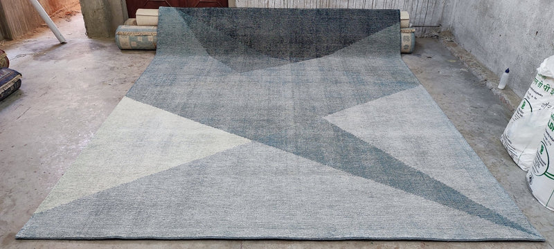 Simon Baker Hand-Knotted Modern Rug Light Blue 8x10 | Banana Manor Rug Company