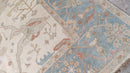 Sindra 8.3x10 Ivory and Light Blue Hand-Knotted Oushak Rug | Banana Manor Rug Company