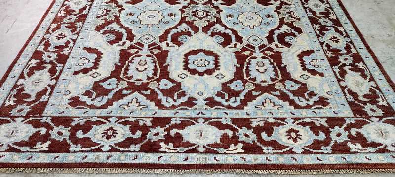 Sister Parish Red Hand-Knotted Oushak Rug 8x10 | Banana Manor Rug Company