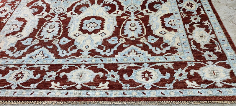 Sister Parish Red Hand-Knotted Oushak Rug 8x10 | Banana Manor Rug Company