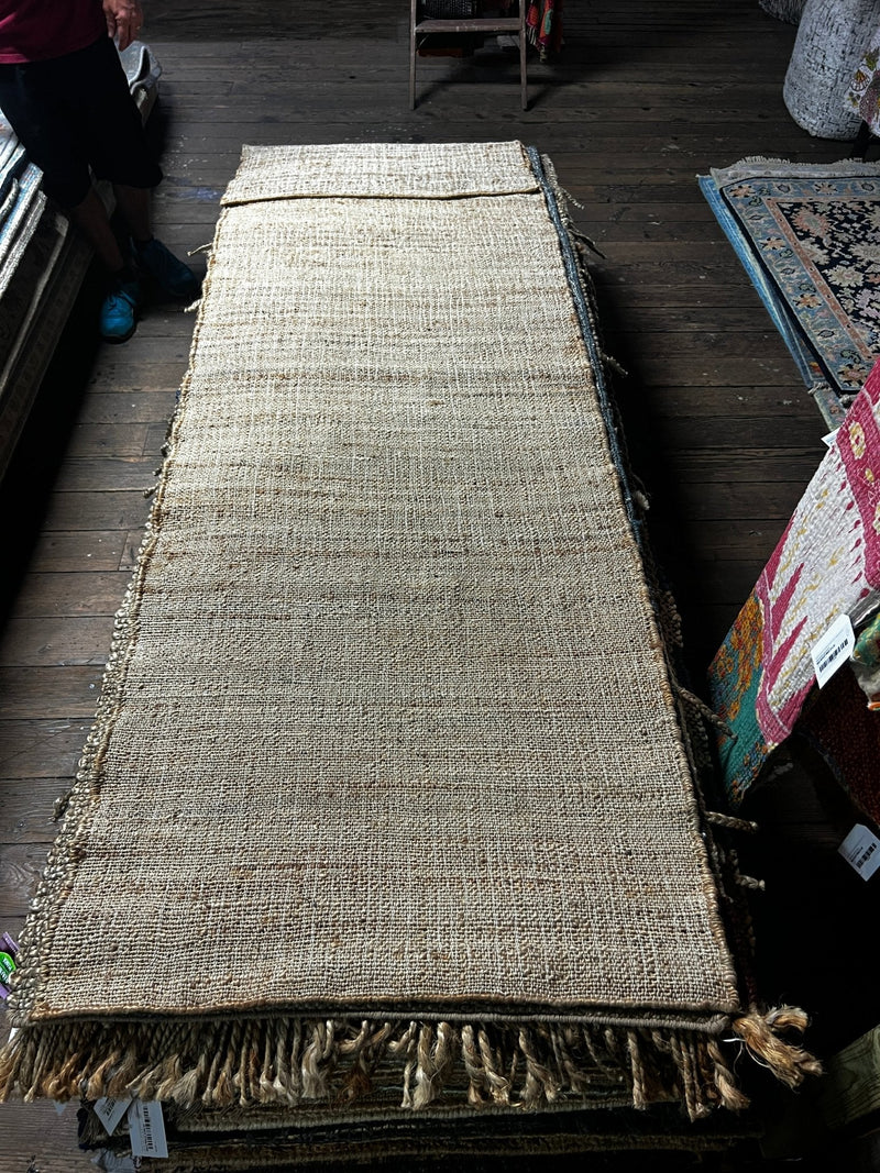 Skyler White 2.6x12 Handwoven Natural Jute Runner | Banana Manor Rug Company