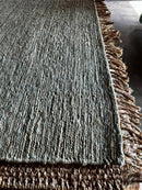 Soban (Multiple Sizes) Handwoven Aqua Jute Soumak Rug | Banana Manor Rug Factory Outlet