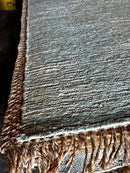 Soban (Multiple Sizes) Handwoven Aqua Jute Soumak Rug | Banana Manor Rug Factory Outlet