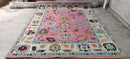 Sonia Khan 8x9.9 Pink and Ivory Hand-Knotted Oushak Rug | Banana Manor Rug Company