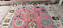 Sonia Khan 8x9.9 Pink and Ivory Hand-Knotted Oushak Rug | Banana Manor Rug Company
