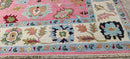 Sonia Khan 8x9.9 Pink and Ivory Hand-Knotted Oushak Rug | Banana Manor Rug Company