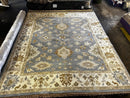 Sophia 8.3x9.9 Blue and Ivory Hand-Knotted Oushak Rug | Banana Manor Rug Company