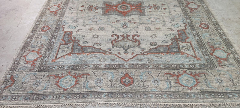 Sophie Goineau Grey Hand-Knotted Oriental Rug 8x9.9 | Banana Manor Rug Company