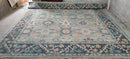 Sophie Marceau 12.3X15 Blue and Beige Hand-Knotted Oushak Rug | Banana Manor Rug Company