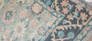 Sophie Marceau 12.3X15 Blue and Beige Hand-Knotted Oushak Rug | Banana Manor Rug Company