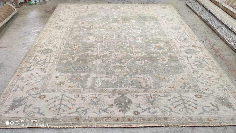 Sophisticated Southern Dream Tan 8x10 Hand-Knotted Oushak | Banana Manor Rug Company