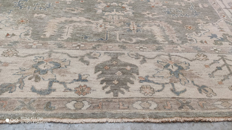 Sophisticated Southern Dream Tan 8x10 Hand-Knotted Oushak | Banana Manor Rug Company