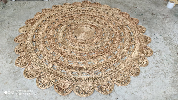 Spotted Pig 5x5 Handwoven Natural Round Jute Rug | Banana Manor Rug Company