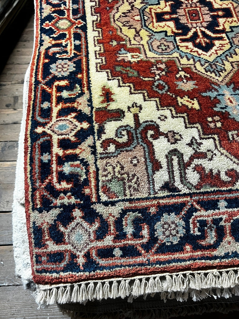 St. Armand 3x8.3 Red and Ivory Hand-Knotted Kazak Runner | Banana Manor Rug Factory Outlet