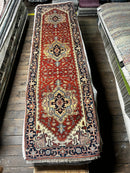 St. Armand 3x8.3 Red and Ivory Hand-Knotted Kazak Runner | Banana Manor Rug Factory Outlet