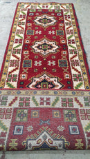 St. Armand 3x8.3 Red and Ivory Hand-Knotted Kazak Runner | Banana Manor Rug Company