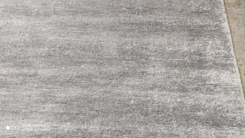 Stealers Wheel 9.9x13.9 Hand-Knotted Silver and Grey Viscose Rug | Banana Manor Rug Company