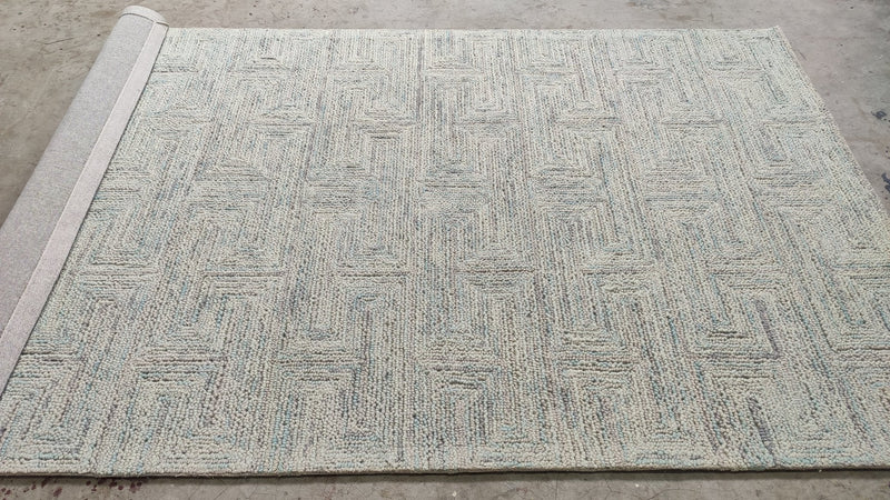 Steve 9x12 Grey and Blue Hand-Tufted Rug | Banana Manor Rug Company