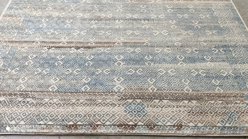 Steve Hanson 8.9x11.9 Mixed Blue Modern Hand-knotted Rug | Banana Manor Rug Company