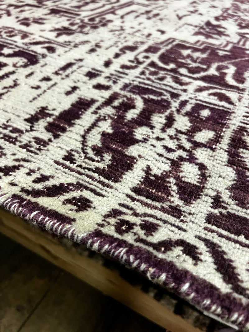 Steve Holt 5x6.3 Purple Handwoven Jacquard Rug | Banana Manor Rug Factory Outlet