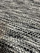 Stewart Copeland 5.6x7.6 White and Black Handwoven Durrie Rug | Banana Manor Rug Factory Outlet