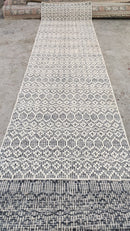 Stormi 2.6x11 White and Grey Handwoven Runner | Banana Manor Rug Company