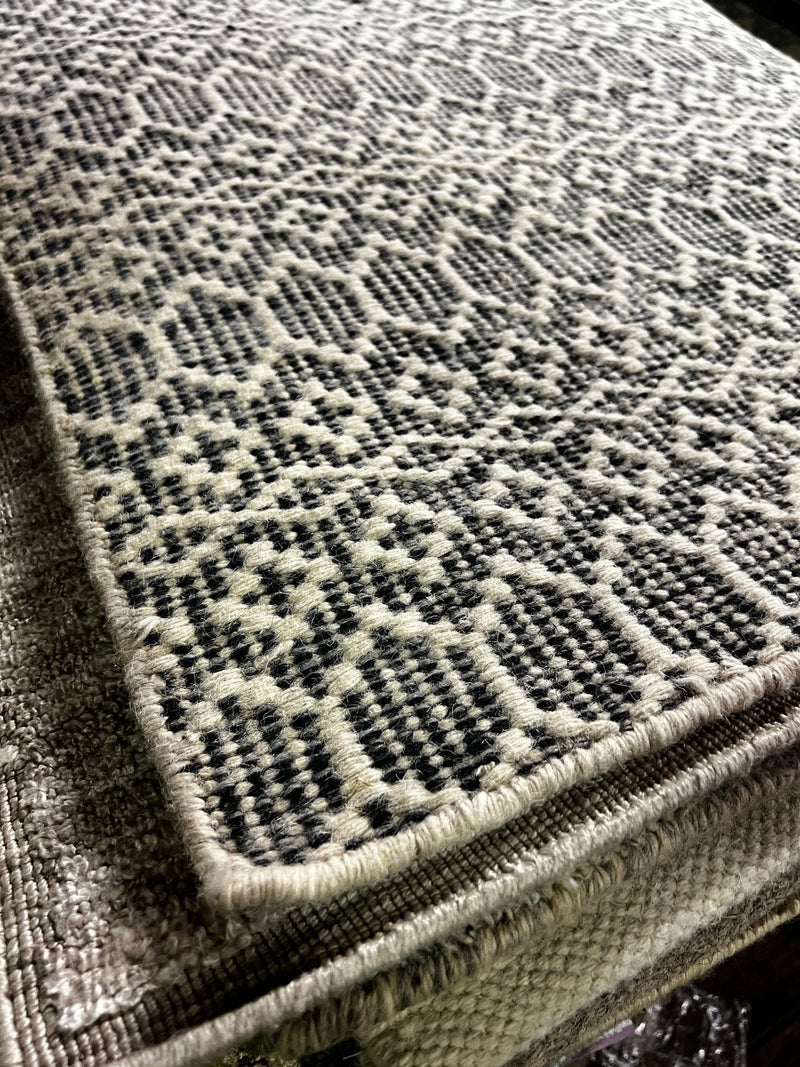 Stormi 2.6x11 White and Grey Handwoven Runner | Banana Manor Rug Company