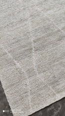 Strata 3.3x13 Handwoven Viscose Silver and White Runner | Banana Manor Rug Company