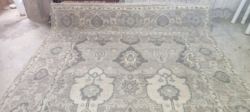 Sue Capelli Grey Hand-Knotted Oushak Rug 8x10 | Banana Manor Rug Company