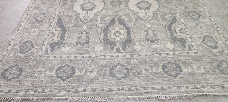 Sue Capelli Grey Hand-Knotted Oushak Rug 8x10 | Banana Manor Rug Company