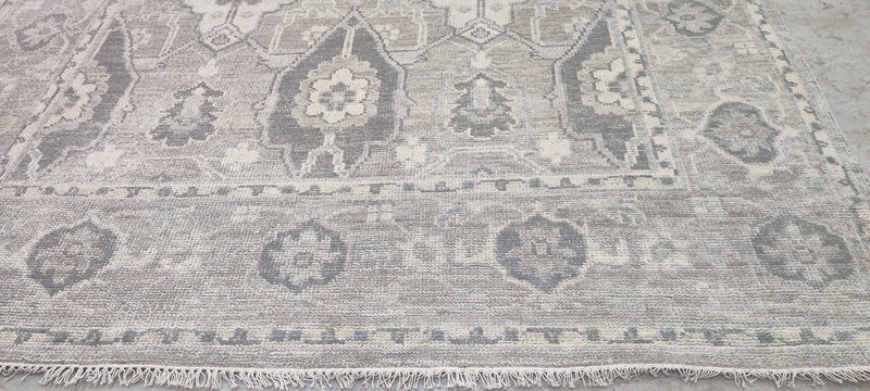 Sue Capelli Grey Hand-Knotted Oushak Rug 8x10 | Banana Manor Rug Company