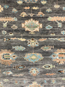 Suna 5.6x8 Dark Gray Turkish Knot Oushak | Banana Manor Rug Company