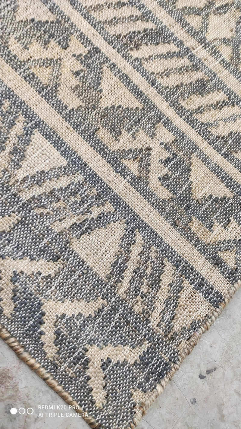 Sunday Gravy 2x7.9 Handwoven Dark Gray Modern Jute Runner | Banana Manor Rug Company