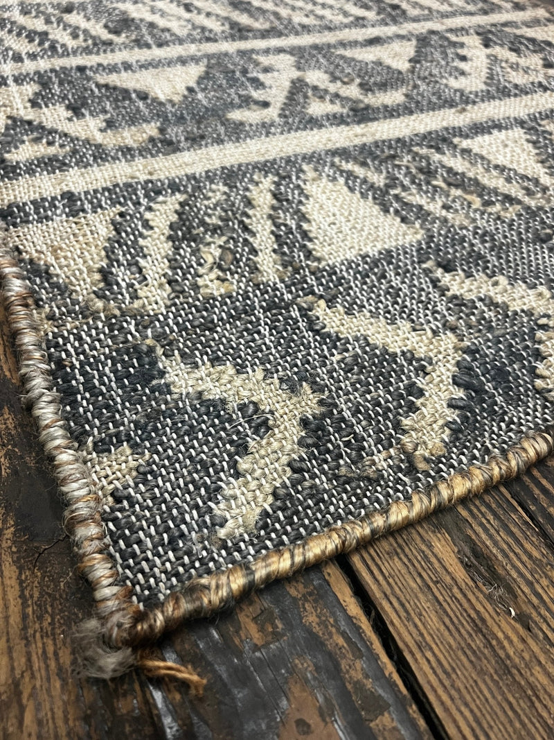 Sunday Gravy 2x7.9 Handwoven Dark Gray Modern Jute Runner | Banana Manor Rug Company