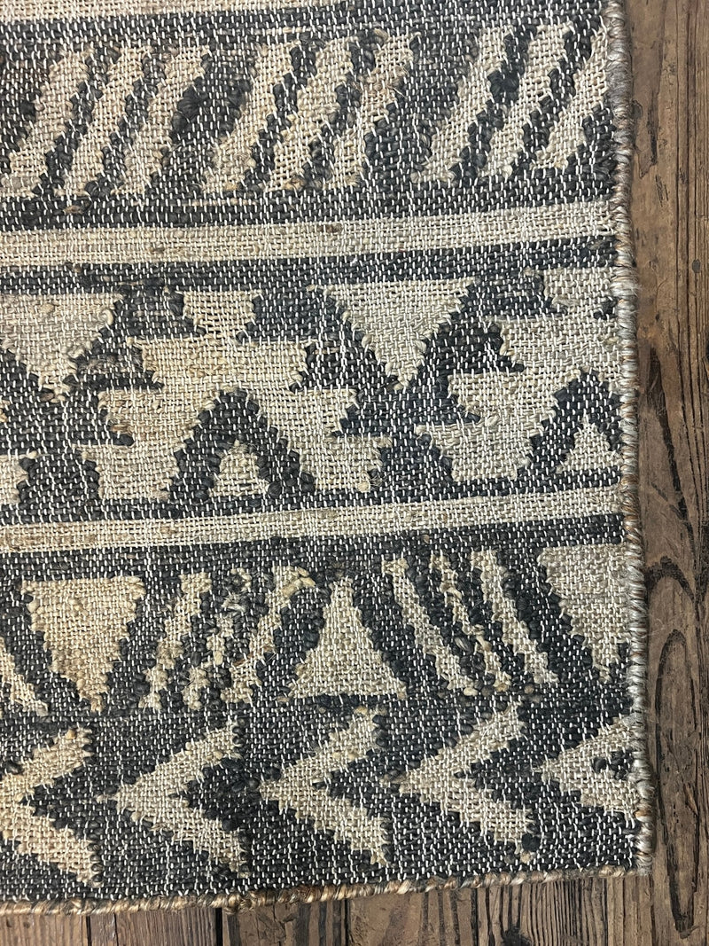 Sunday Gravy 2x7.9 Handwoven Dark Gray Modern Jute Runner | Banana Manor Rug Company