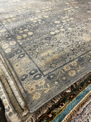 Susanne 6x9 Tan and Light Blue Hand-Knotted Oushak Rug | Banana Manor Rug Company