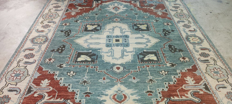 Suzanne Kasler Green and Ivory Hand-Knotted Oriental Rug 8x10 | Banana Manor Rug Company