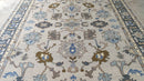 Synnøve Macody Lund 9x12 Light Grey and Blue Hand-Knotted Oushak Rug | Banana Manor Rug Company