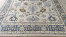 Synnøve Macody Lund 9x12 Light Grey and Blue Hand-Knotted Oushak Rug | Banana Manor Rug Company