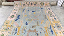 Tallulah Bankhead 7x10 Sky Blue Hand-Knotted Oushak Rug | Banana Manor Rug Company