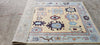 Tammin Sursok Hand-Knotted Oushak Rug Light Rust and Light Blue 4x6 | Banana Manor Rug Company